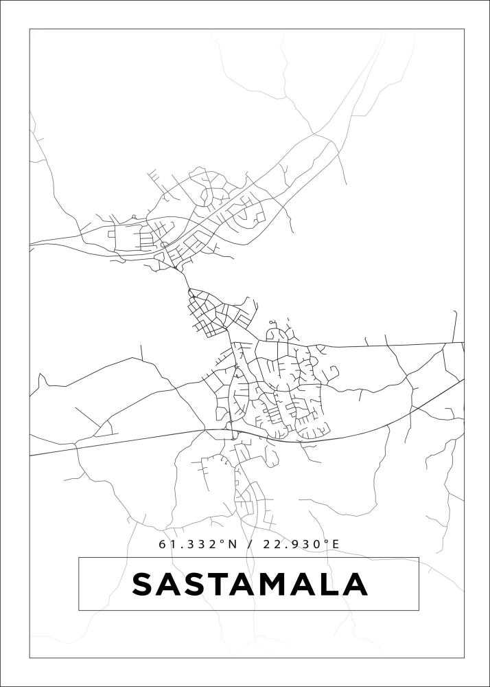 Mapa - Sastamala - Cartaz Branco