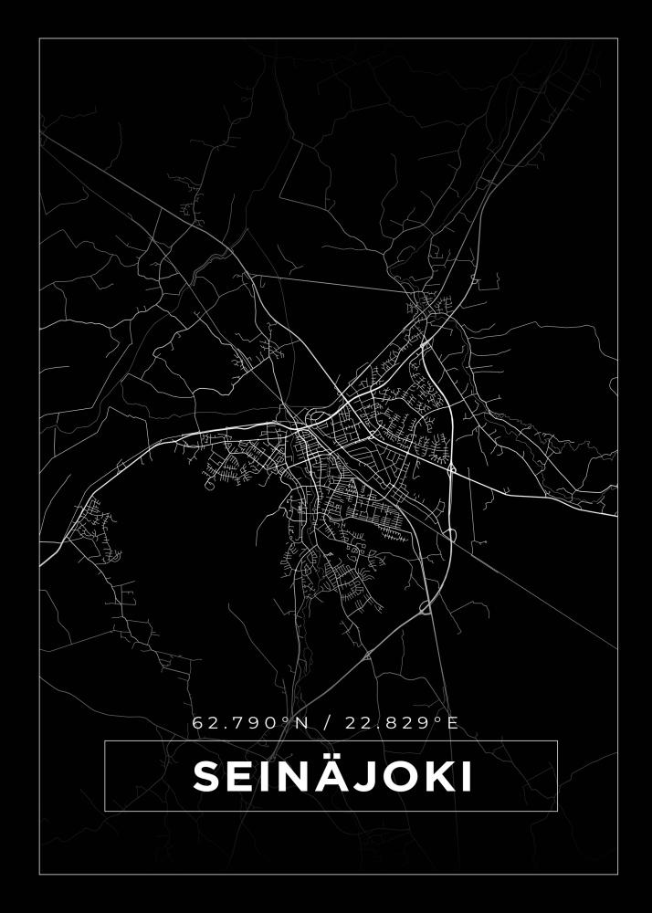 Mapa - Seinäjoki - Cartaz Preto