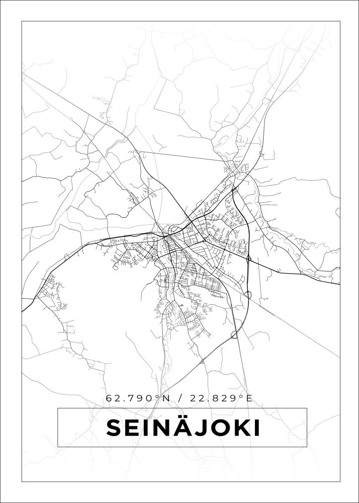 Mapa - Seinäjoki - Cartaz Branco