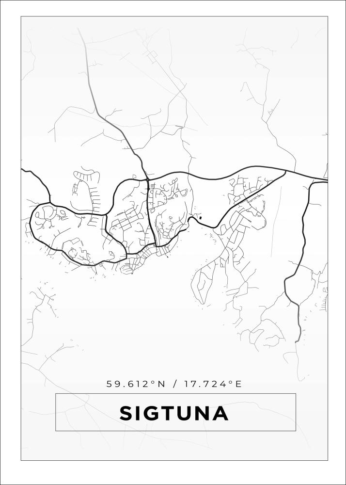 Mapa - Sigtuna - Cartaz Branco