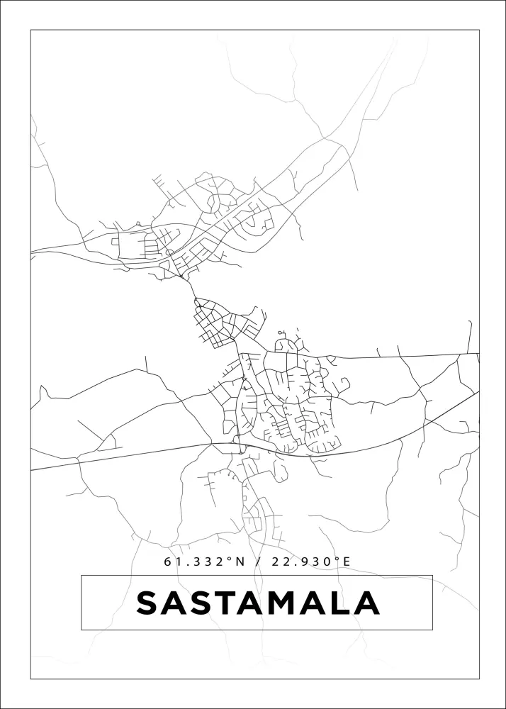 Mapa - Sastamala - Cartaz Branco