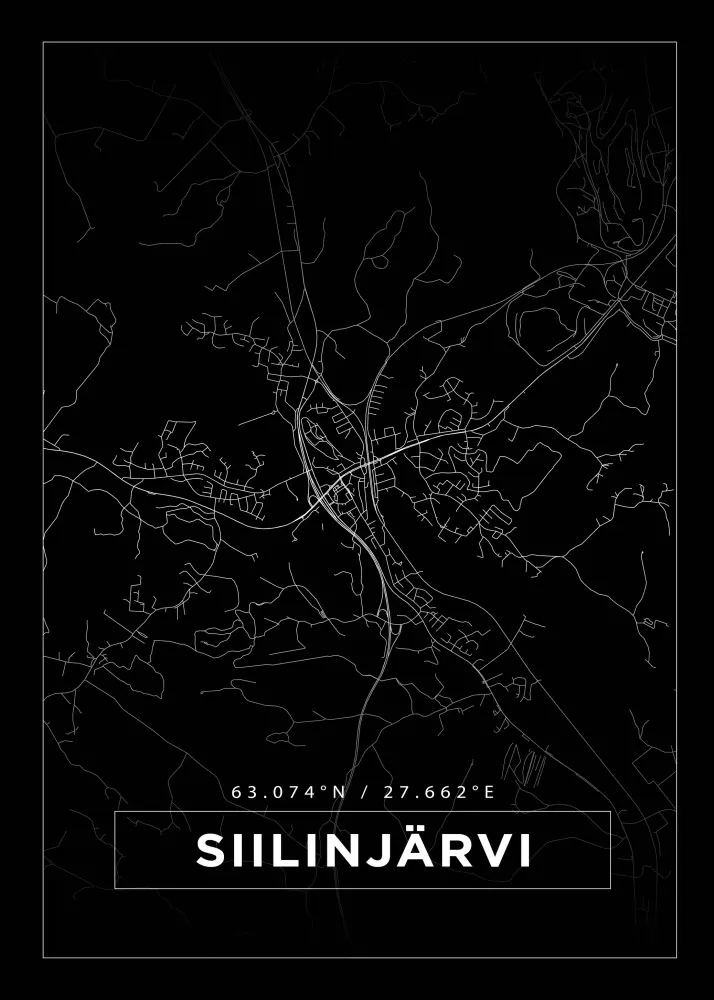 Mapa - Siilinjärvi - Cartaz Preto
