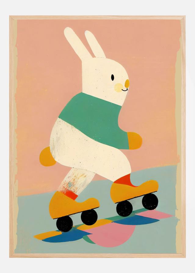 Skating Bunny Póster