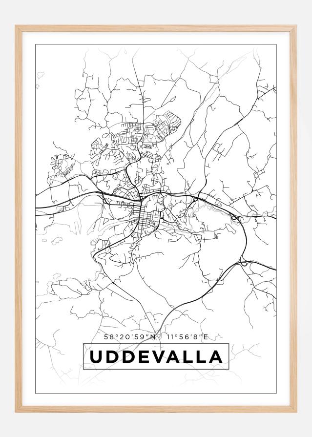 Mapa - Uddevalla - Cartaz Branco