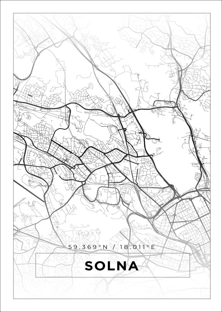 Mapa - Solna - Cartaz Branco