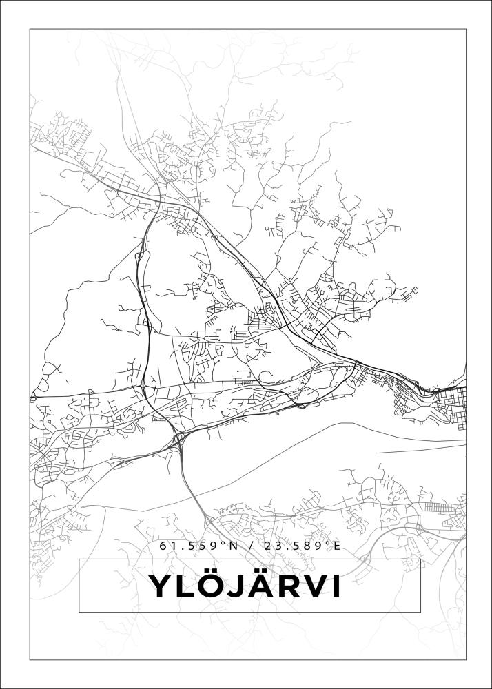 Mapa - Ylöjärvi - Cartaz Branco