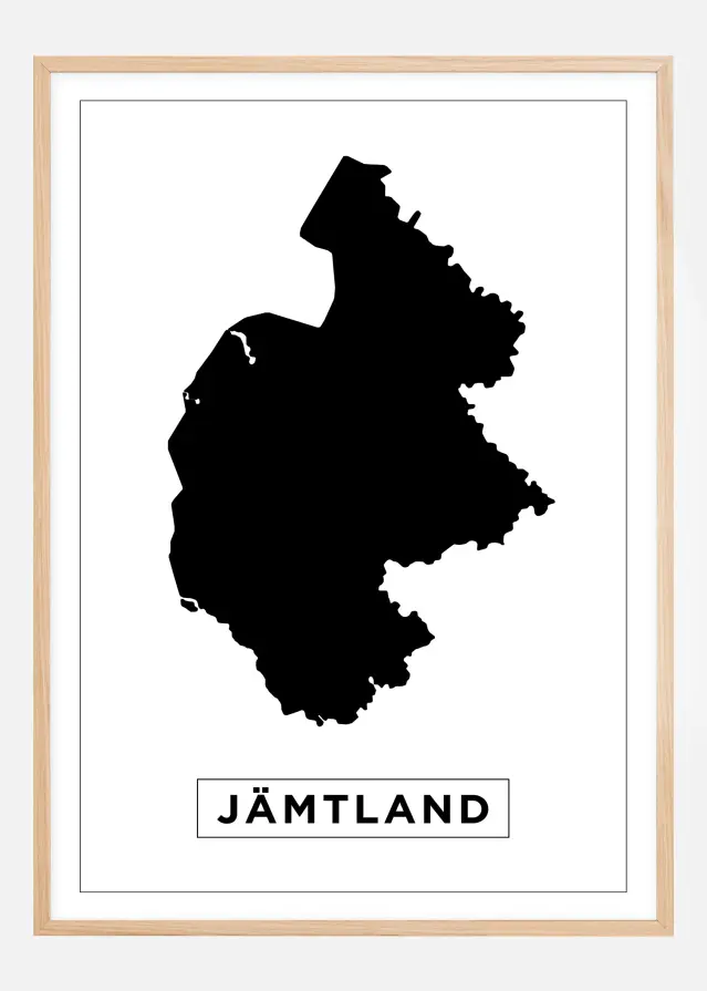 Mapa - Jämtland - Cartaz Branco