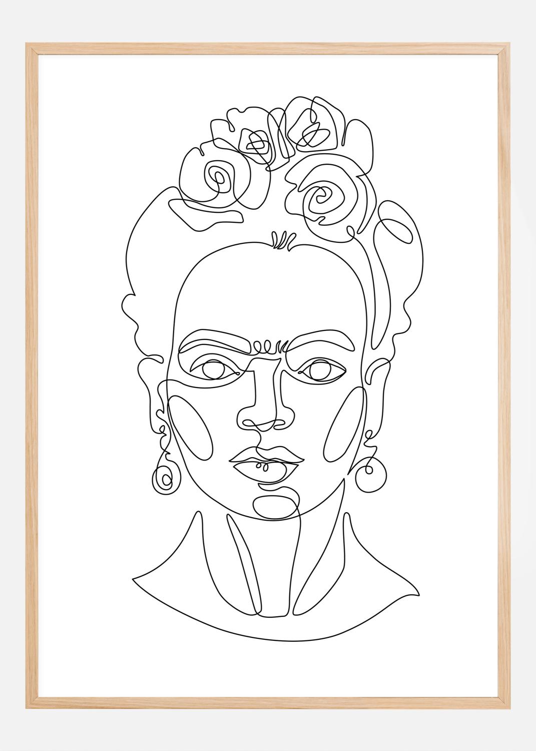 Product Image for Frida Kahlo - Thin Line Art Póster (21x29.7 cm (A4))