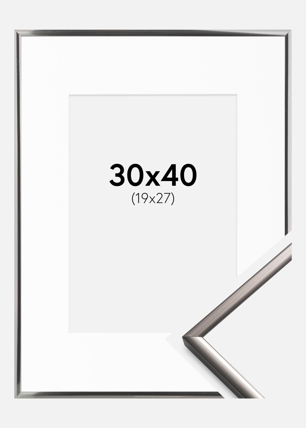 Product Image for Moldura New Lifestyle Aço 30x40 cm - Passe-partout Branco 20x28 cm