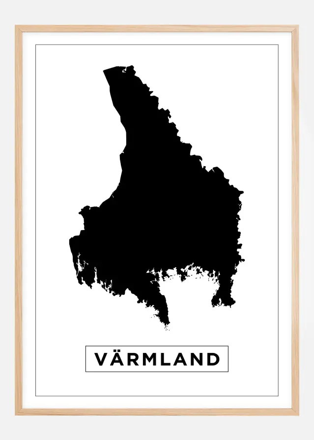 Mapa - Värmland - Cartaz Branco