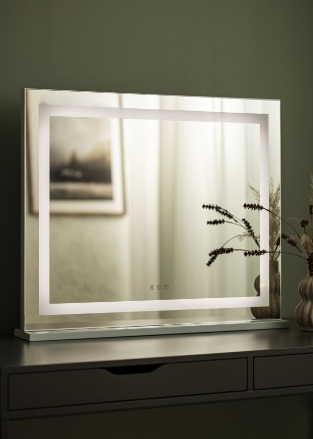 KAILA Espelho para toucador Vanity LED Branco 80x65 cm