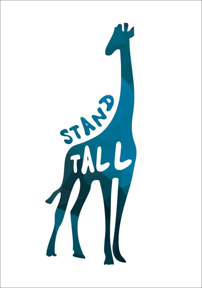 Giraffe stand tall - Azul Póster