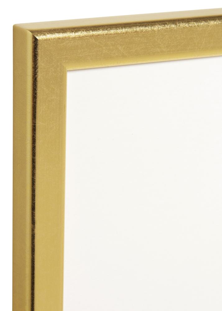 Moldura Slim Mate Vidro antirreflexo Dourado 30x40 cm