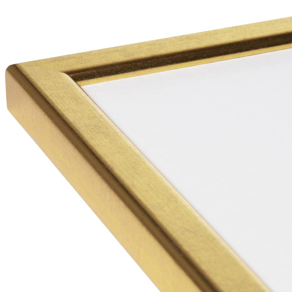 Moldura Slim Mate Vidro antirreflexo Dourado 30x40 cm