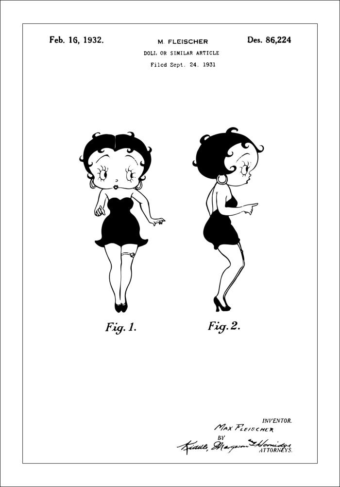 Desenho de patentes - Betty Boop Póster