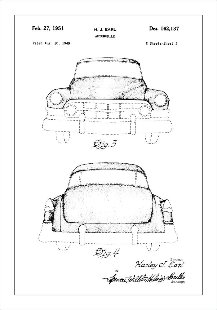 Desenho de patentes - Cadillac II Póster