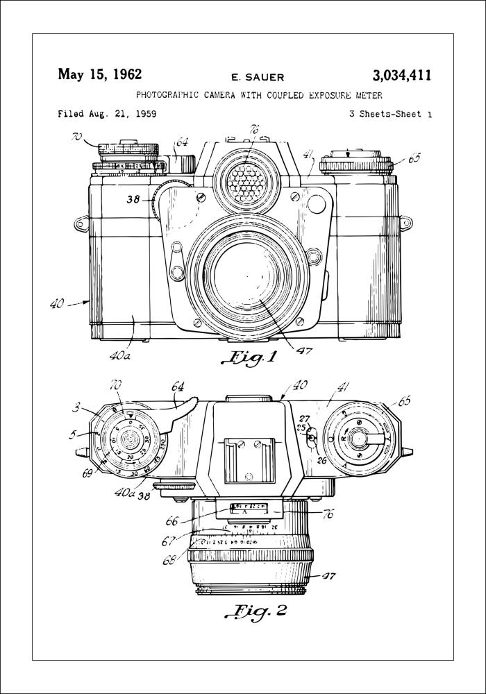 Desenho de patentes - Máquina fotográfica I Póster