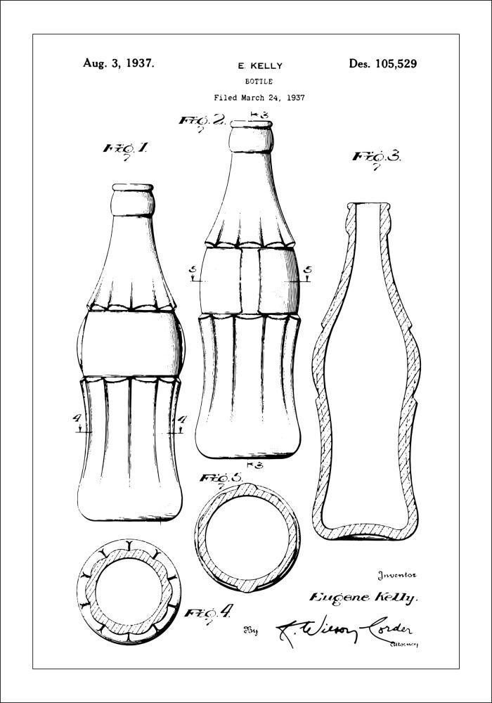 Desenho de patentes - Garrafa de Coca-Cola Póster