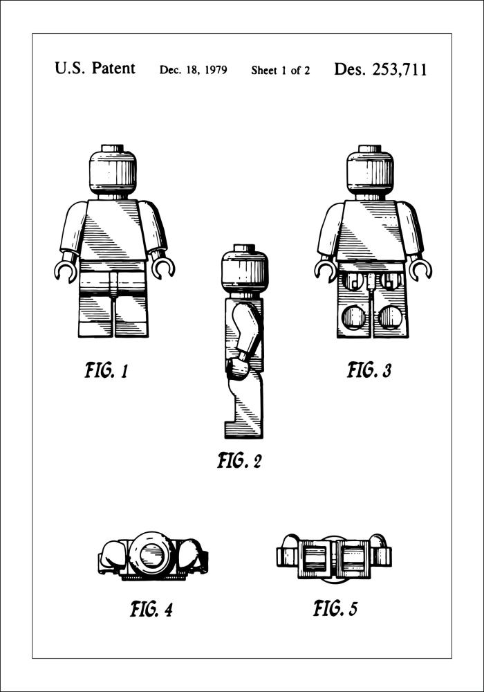 Desenho de patentes - Lego I Póster