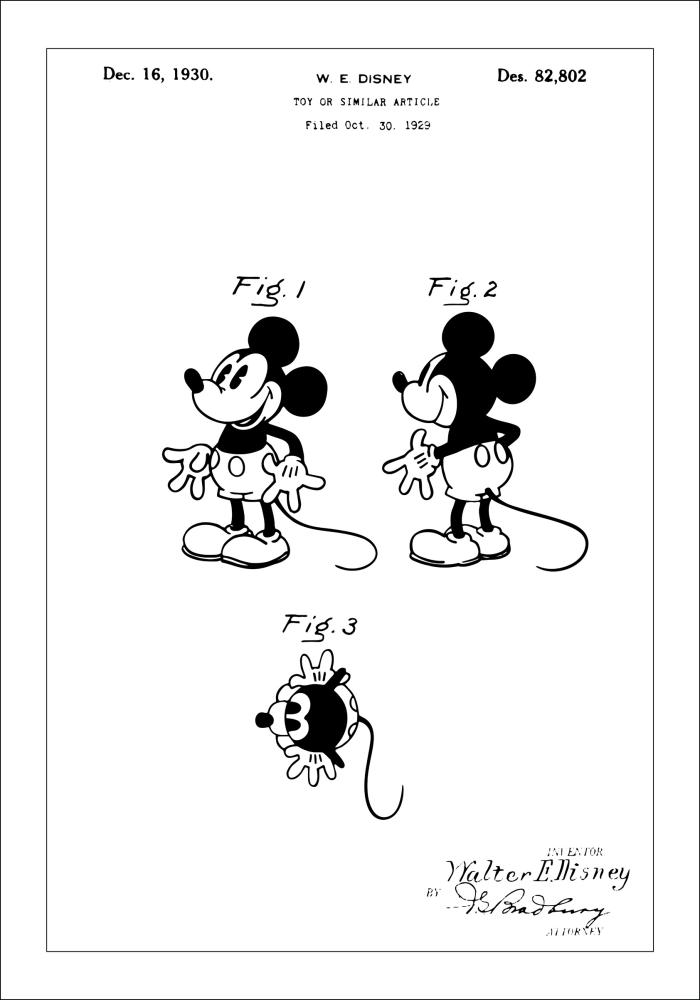 Desenho de patentes - Disney - Rato Mickey Póster