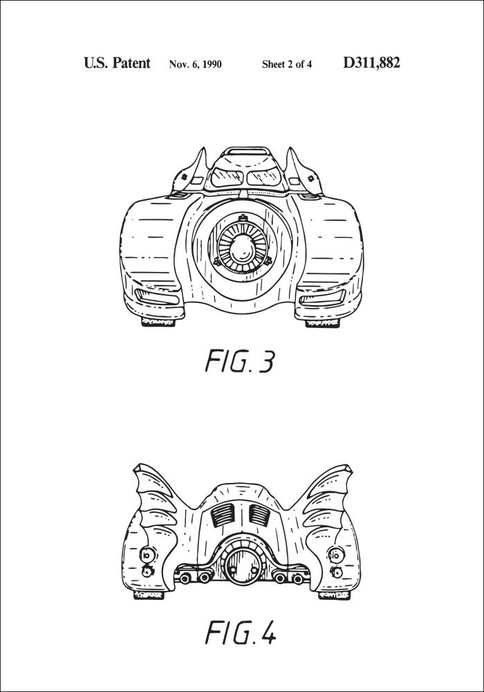 Desenho de patentes - Batman - Batmobile 1990 II Póster