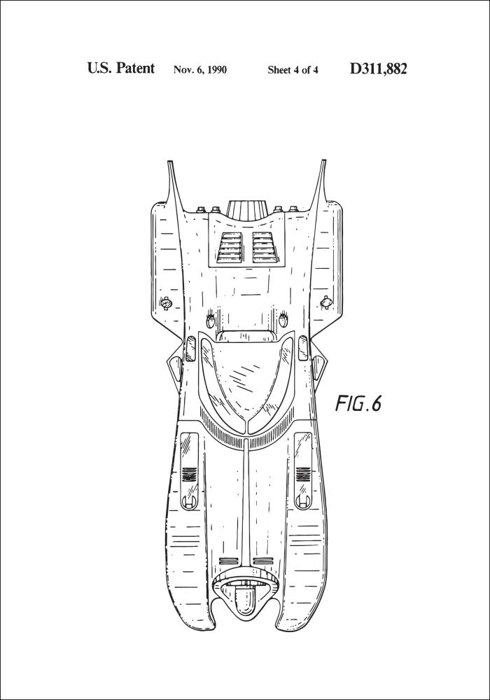 Desenho de patentes - Batman - Batmobile 1990 IIII Póster