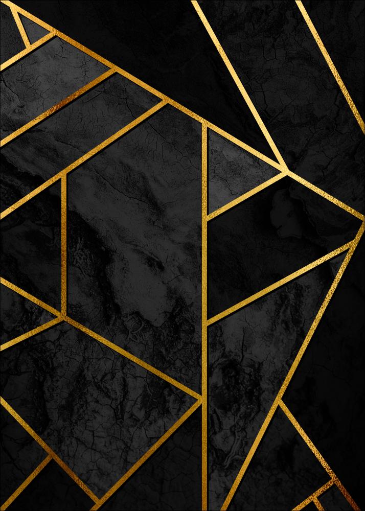 Gold & Black Marble Póster