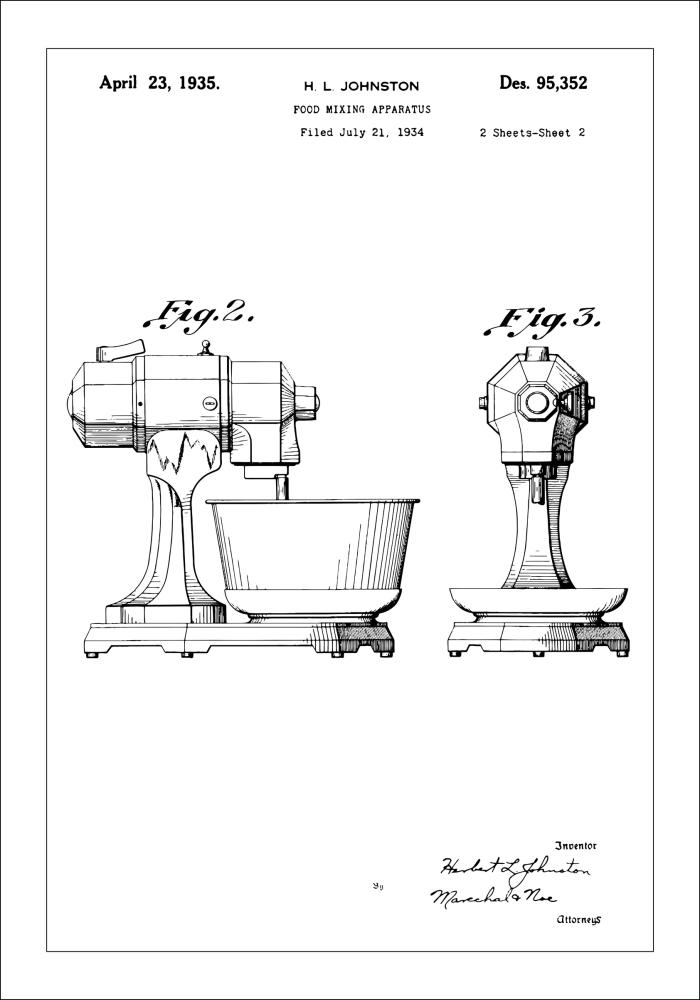 Desenho de patentes - Batedeira II Póster