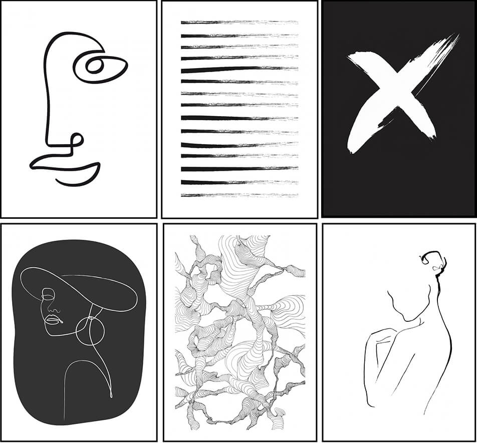 Grafiska posters i svartvitt